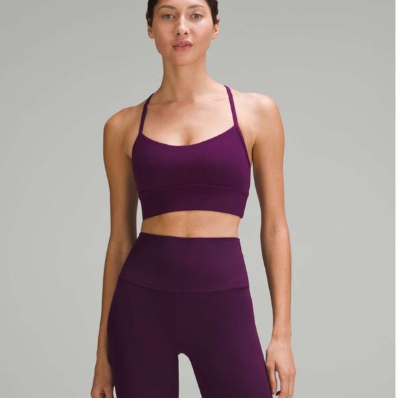 Lululemon Flow Y Nulu Longline Bra *Light Support, A–C Cups Dramatic Magenta - Picture 1 of 7